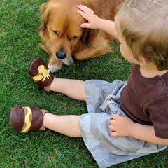 Liliputi Love Soft Sole Shoes - Brown Giraffe-3