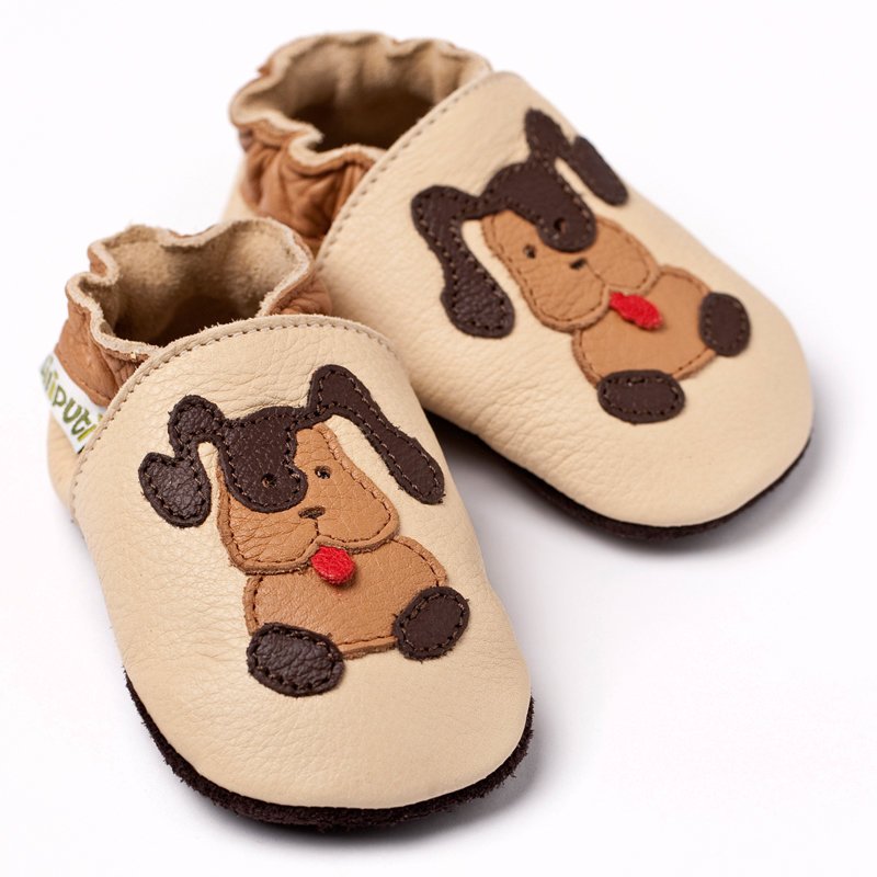 Liliputi Love Soft Sole Shoes - Beige Doggies-2