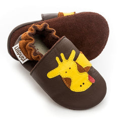 Liliputi Love Soft Sole Shoes - Brown Giraffe-1