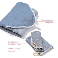 Liliputi Love Hug Baby Towel Set - Dusty Blue-0