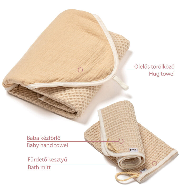 Liliputi Love Hug Baby Towel Set - Sand-0