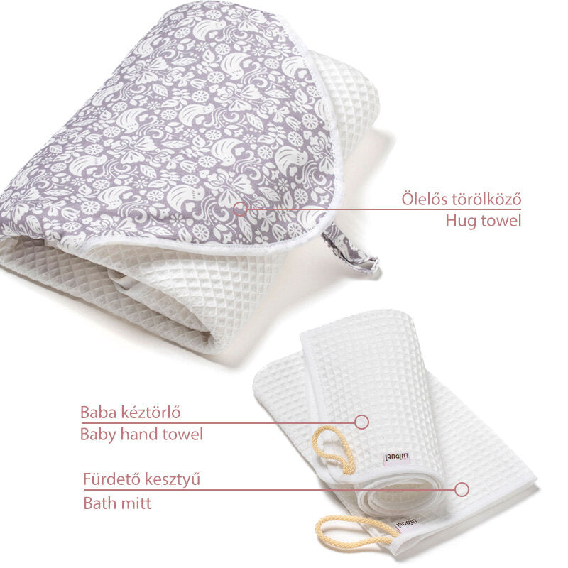Liliputi Love Hug Baby Towel Set - Snow-0