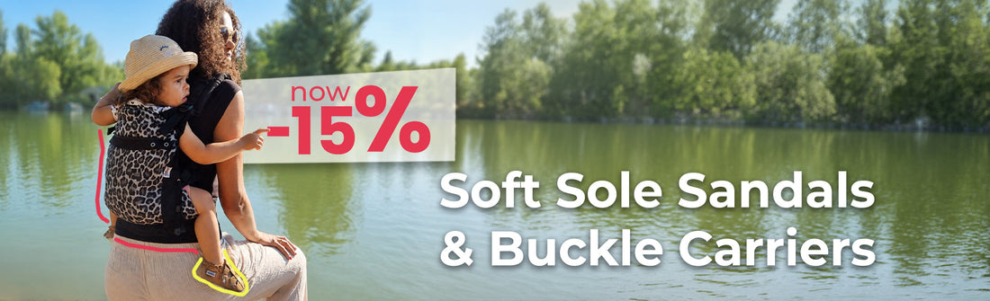 Buckle Carriers and Soft Sole Sandals summer sale!