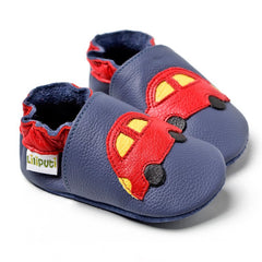 Liliputi Love Soft Sole Shoes - Blue Car-3