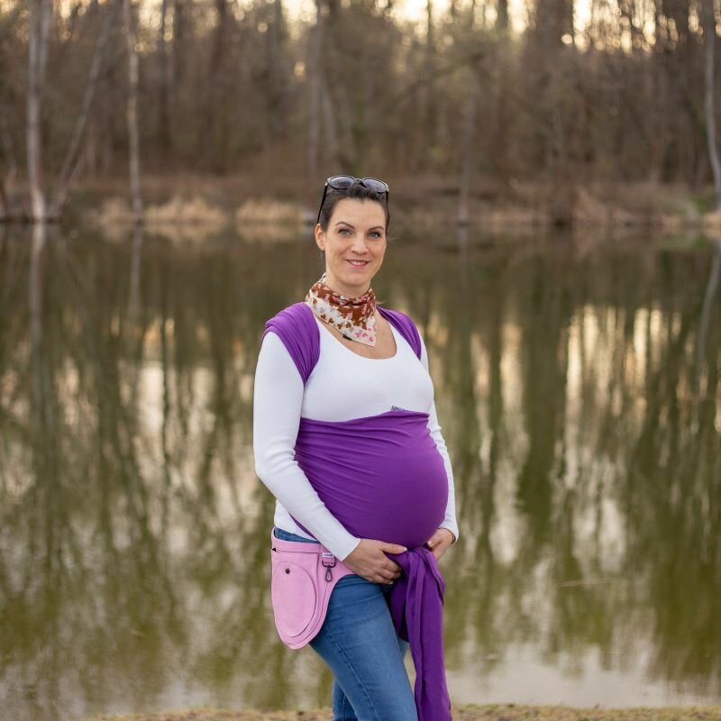 Liliputi Love Stretchy wrap - Purple Lotus-1